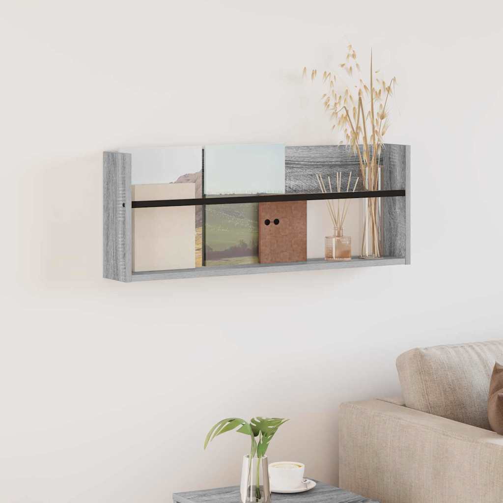 Étagère à magazines avec étagère Gris Sonoma 80 x 12 x 30 cm - XIOS