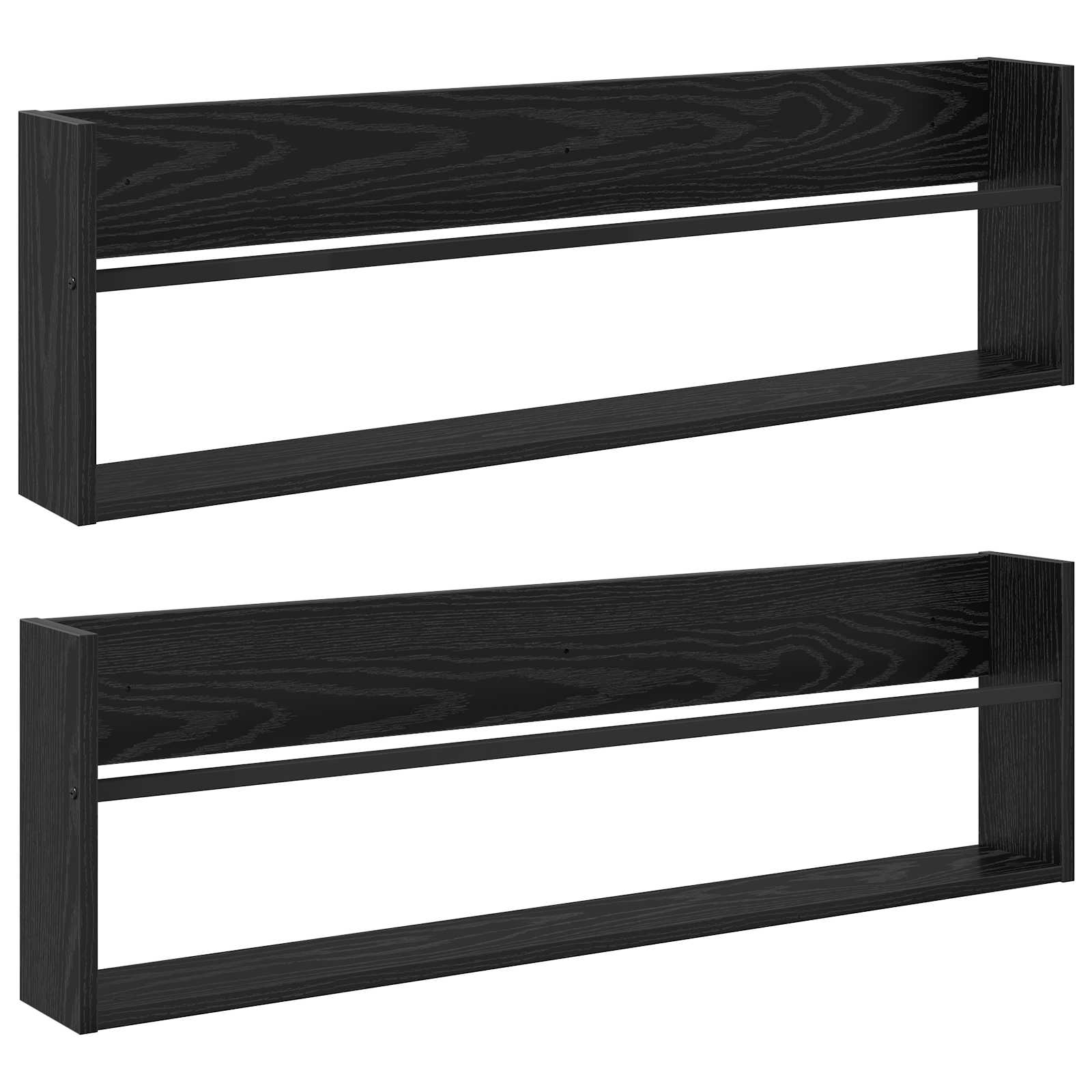 Étagère à magazines 2 pcs Chêne noir 100 x 12 x 30 cm - XIOS