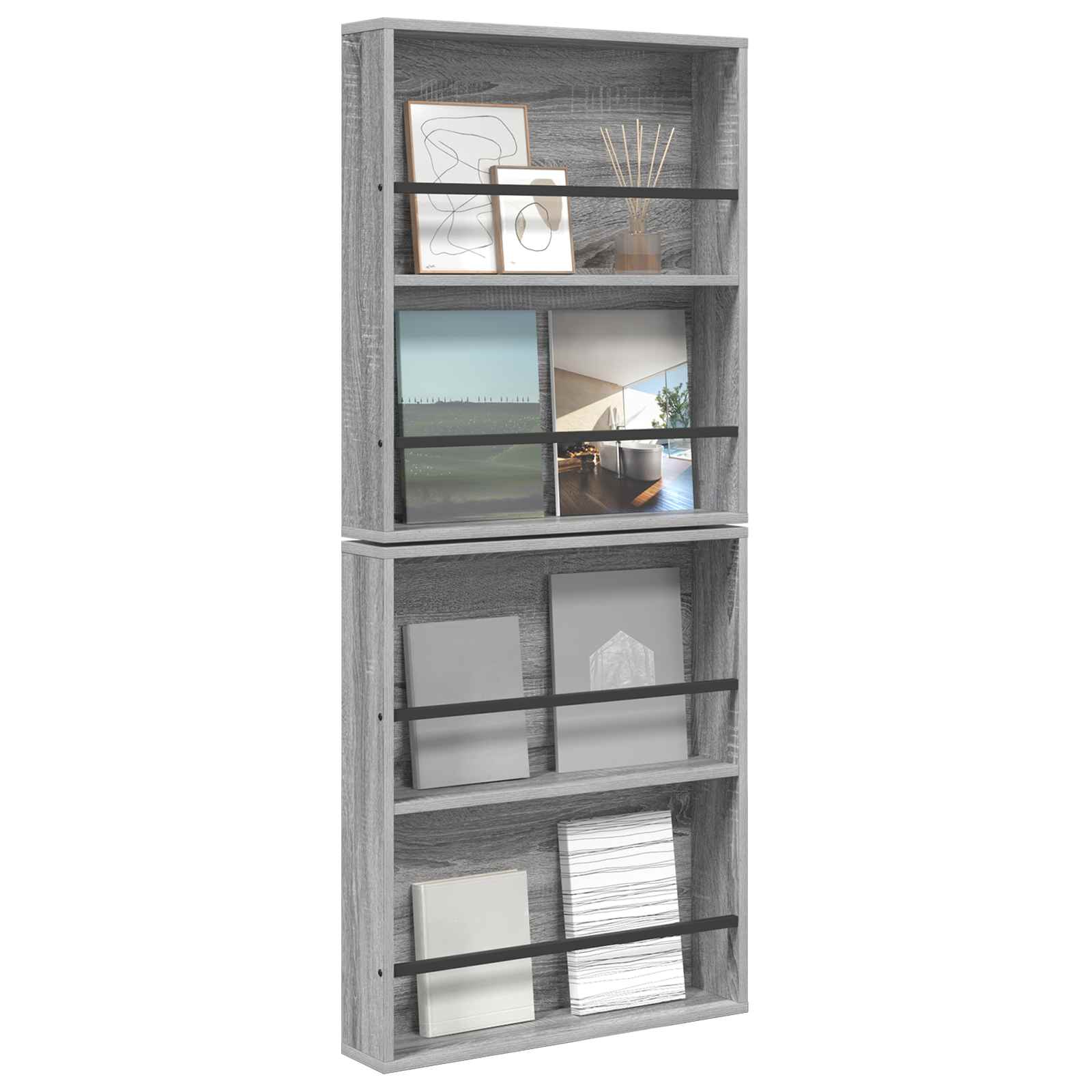 Étagère à magazines 2 pc Gris Sonoma 60 x 12 x 70 cm - XIOS