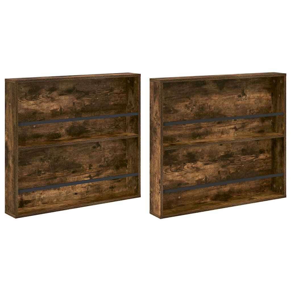 Étagère à magazines 2 pc Chêne fumé 80 x 12 x 70 cm - XIOS