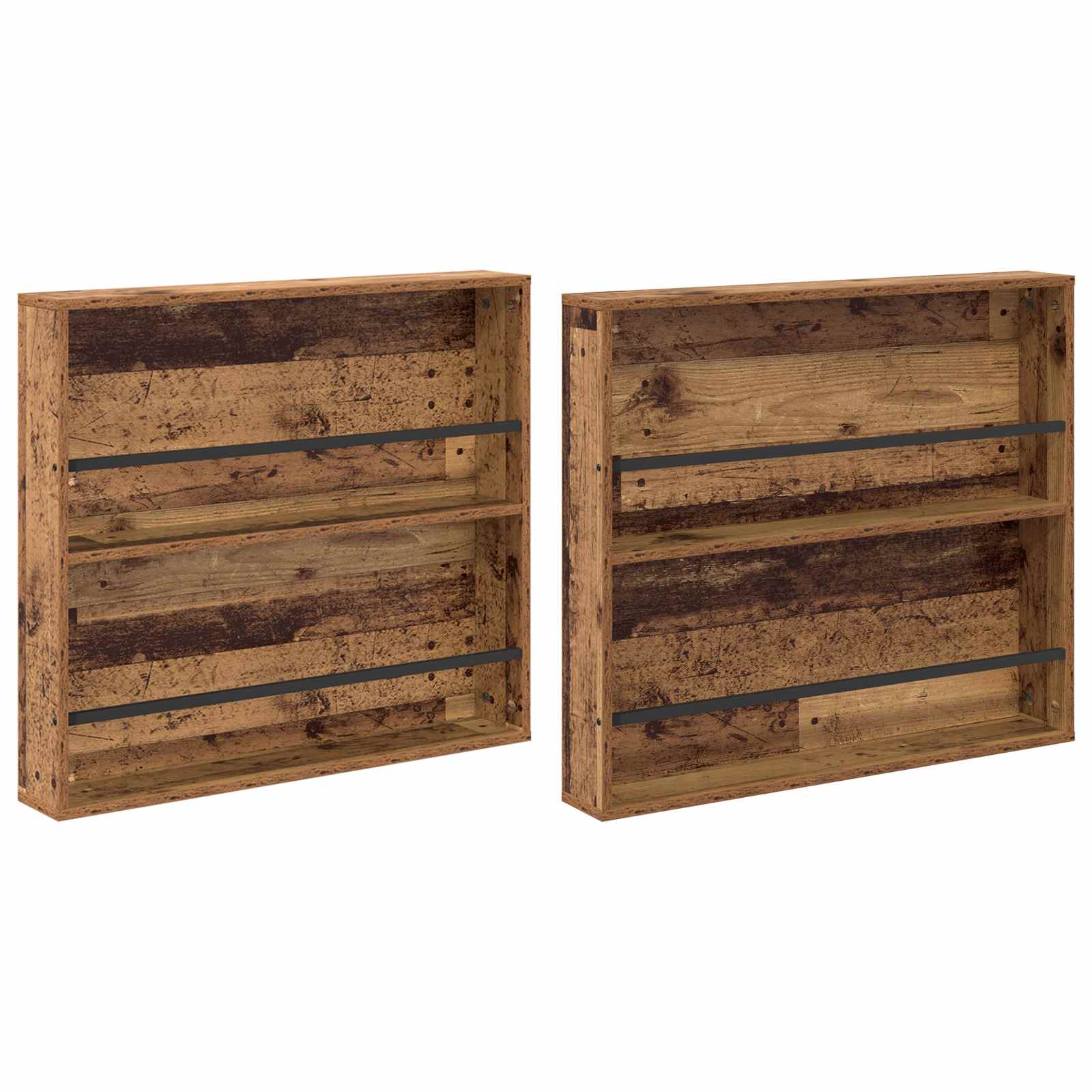 Étagère à magazines 2 pc Bois ancien 80 x 12 x 70 cm - XIOS