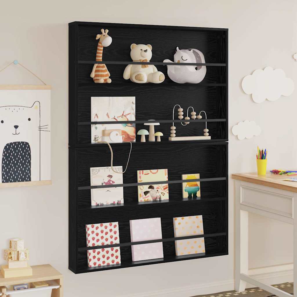 Étagère à magazines 2 pc Chêne noir 100 x 12 x 70 cm - XIOS