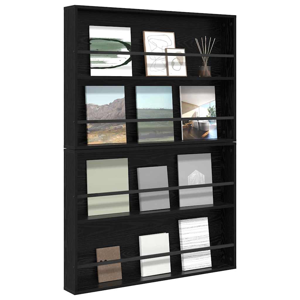 Étagère à magazines 2 pc Chêne noir 100 x 12 x 70 cm - XIOS