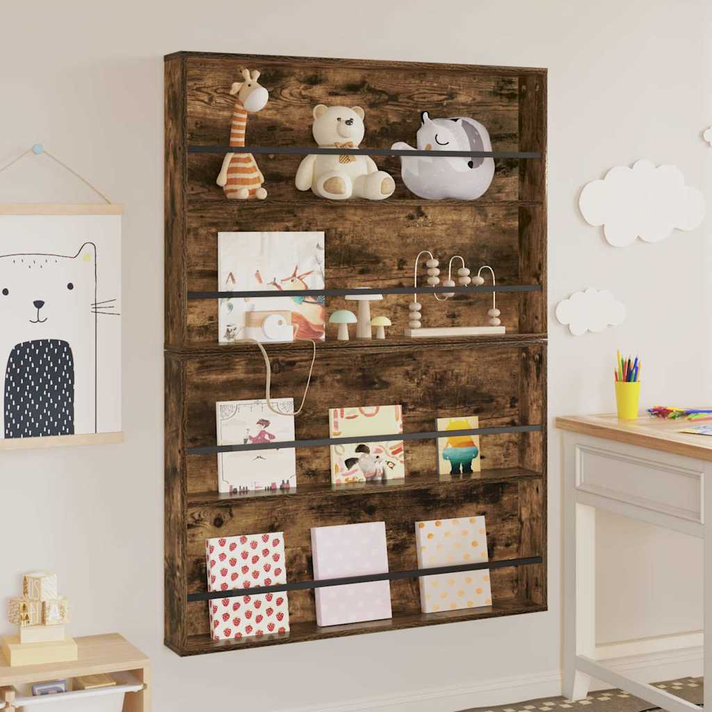 Étagère à magazines 2 pcs Chêne fumé 100 x 12 x 70 cm - XIOS