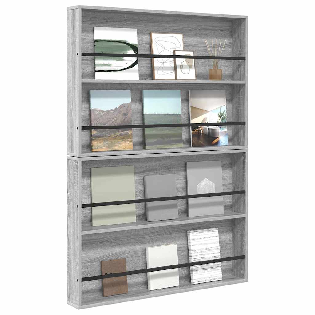 Étagère à magazines 2 pcs Gris Sonoma 100 x 12 x 70 cm - XIOS