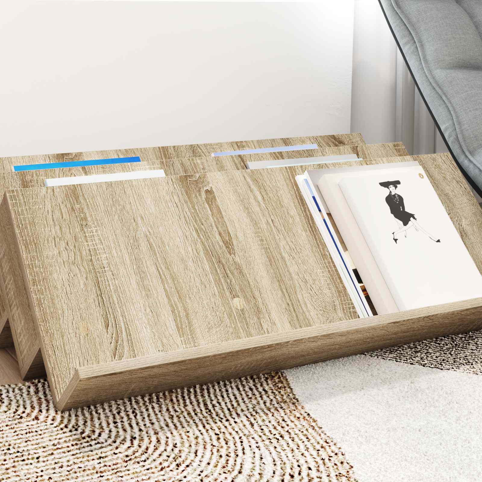 Étagère à magazines avec étagère Chêne Sonoma 90 x 53 x 28,5 cm - XIOS