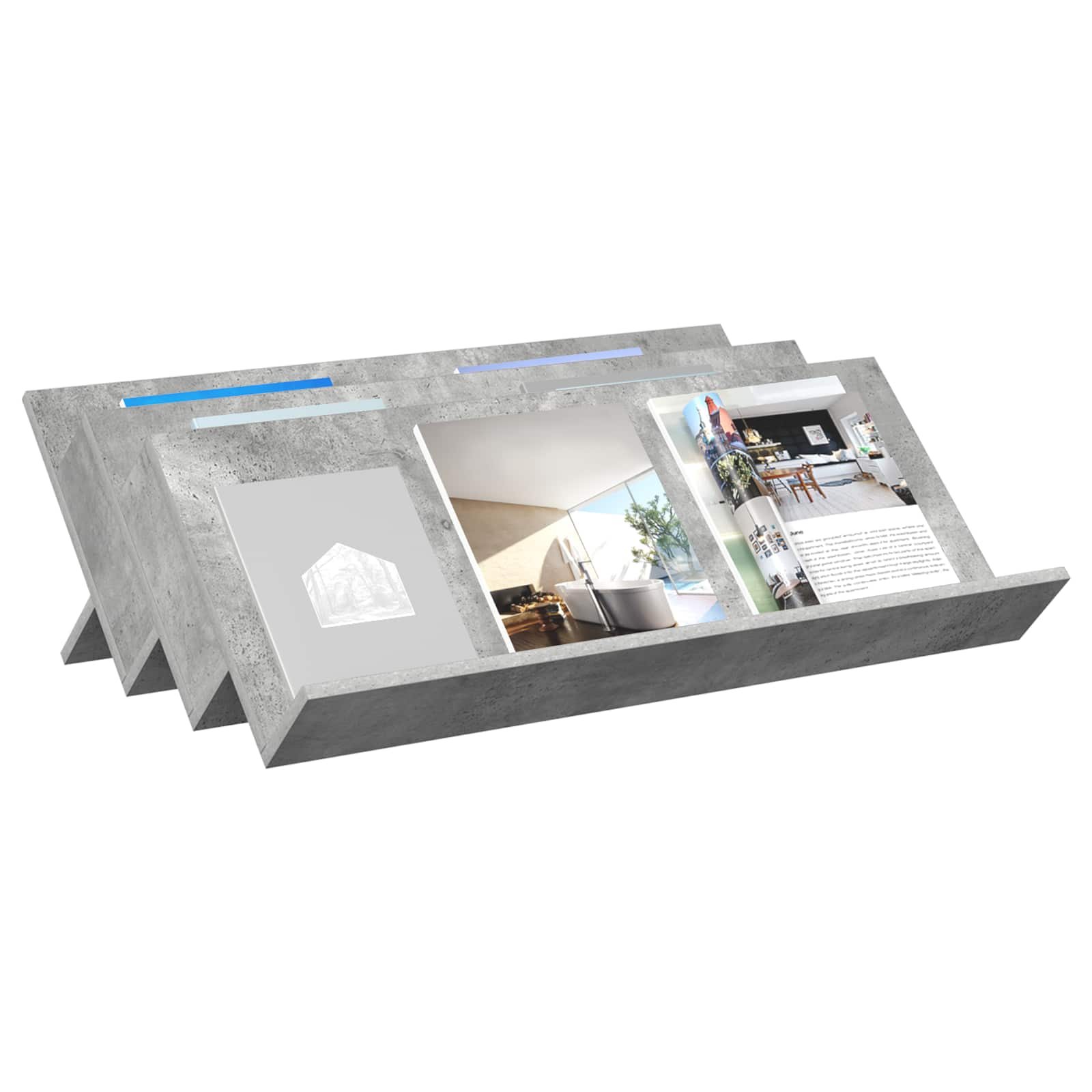 Étagère à magazines avec étagère Gris Béton 90 x 53 x 28,5 cm - XIOS