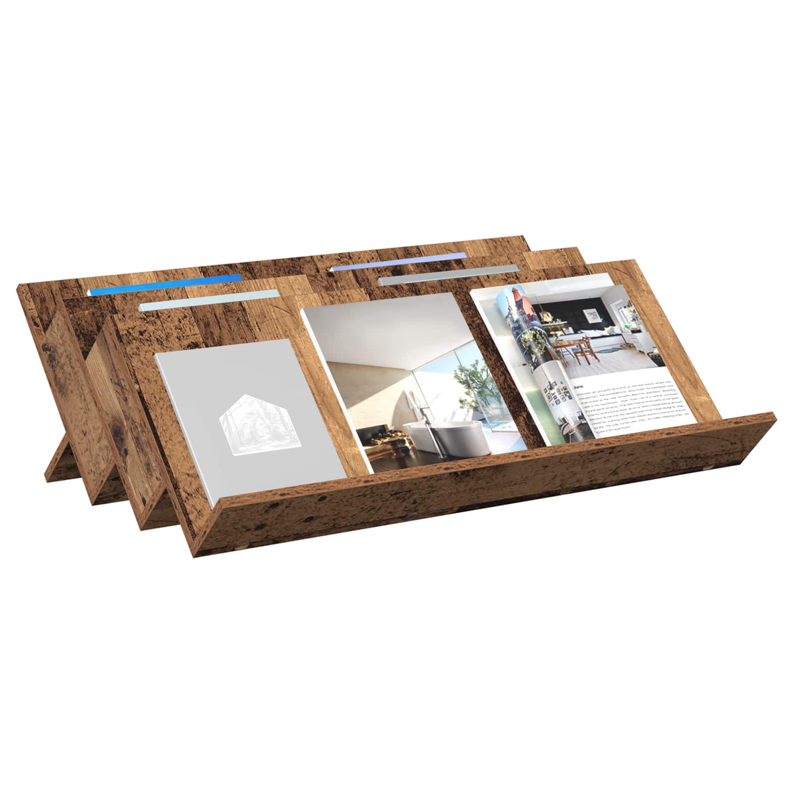Étagère à magazines avec étagère Bois ancien 90 x 53 x 28,5 cm - XIOS