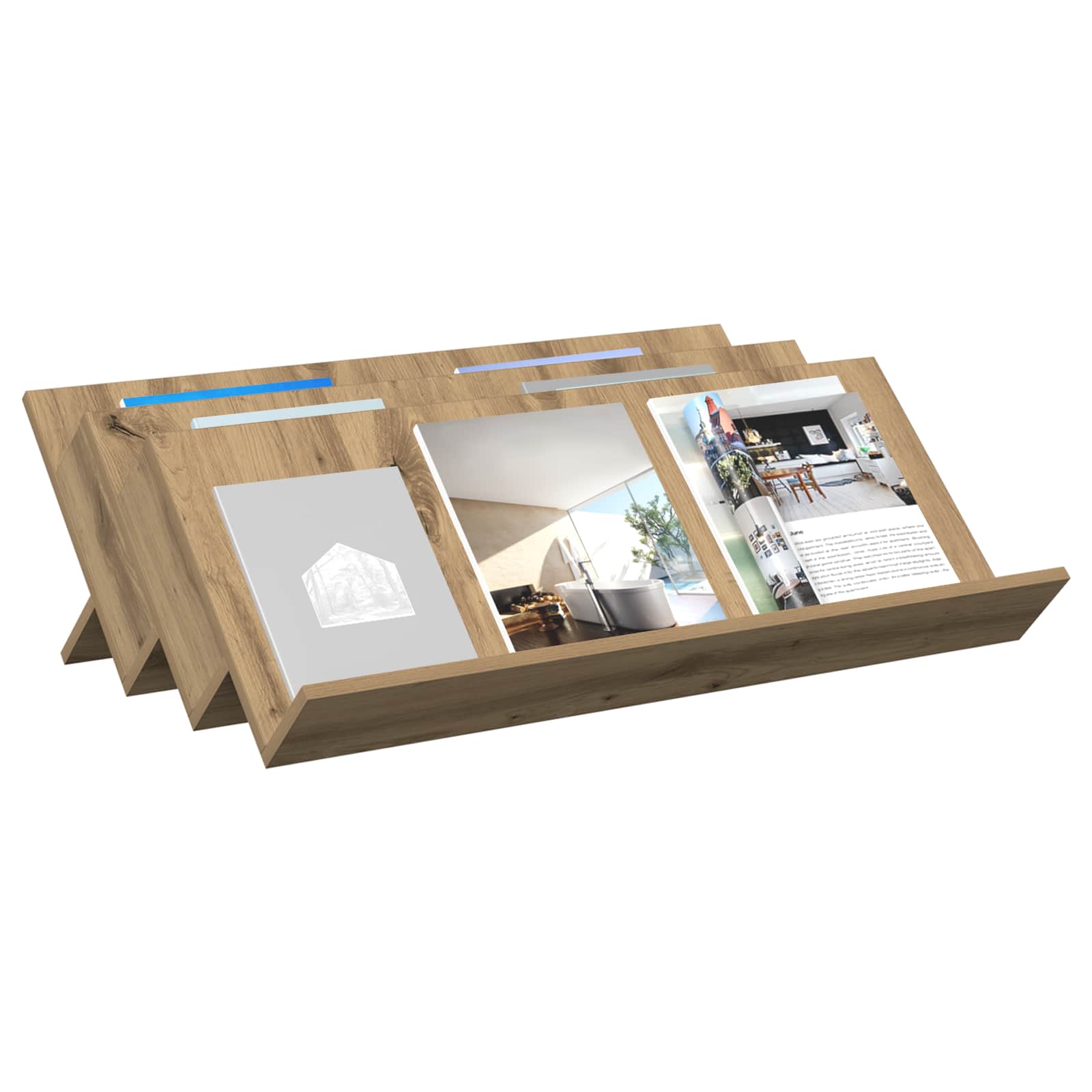 Étagère à magazines Chêne artisanal 90 x 53 x 28,5 cm - XIOS