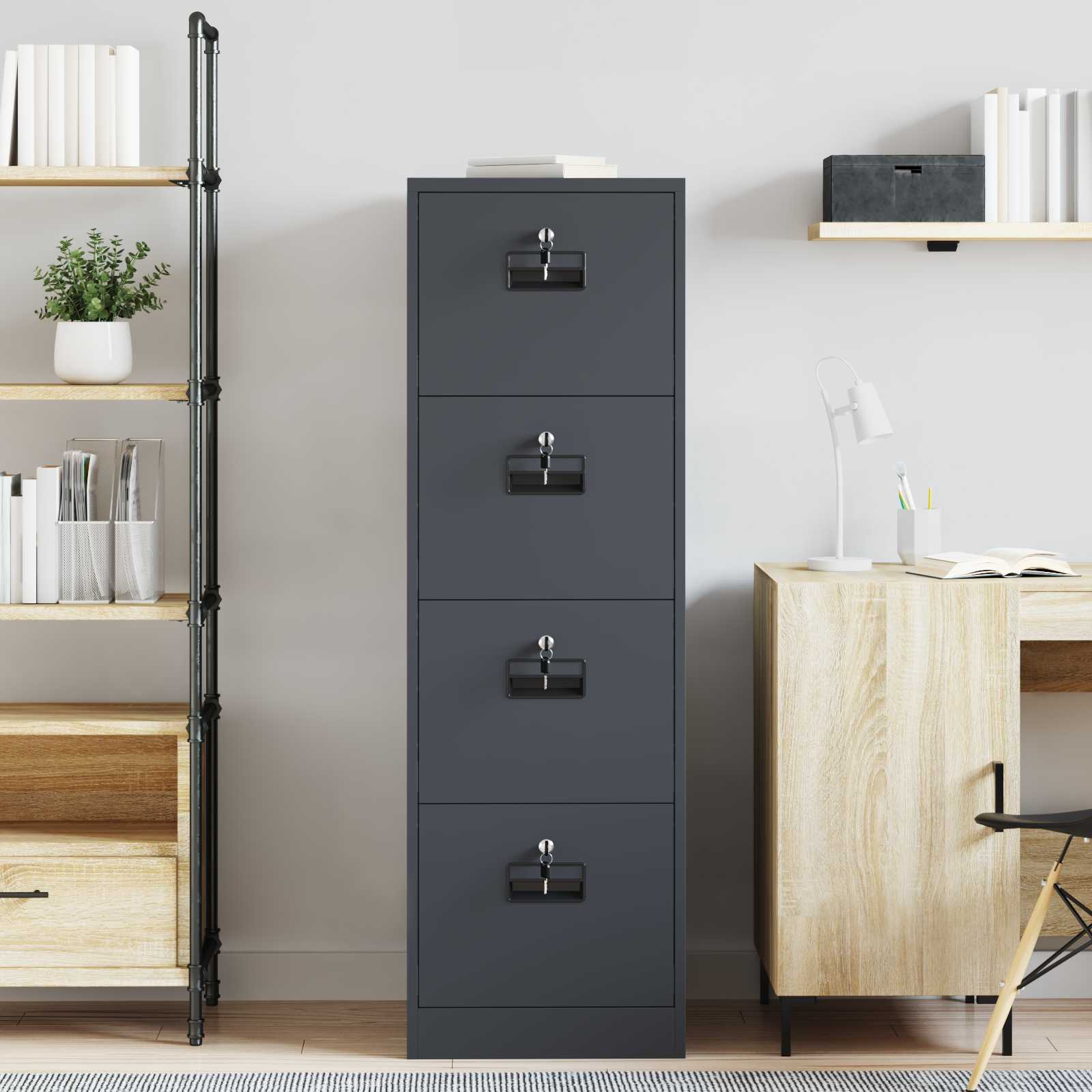Cabinet de Dossier 2 pcs Anthracite 44 x 50 x 139 cm - XIOS