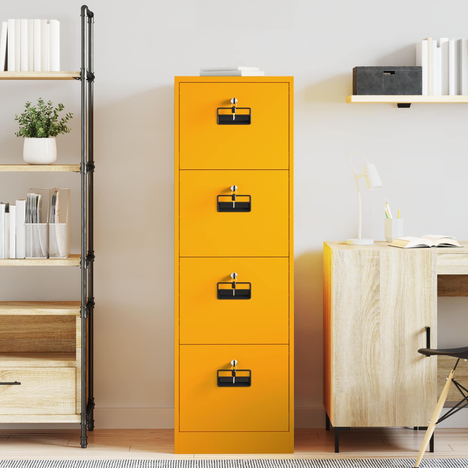 Cabinet de Dossier 2 pcs Jaune moutarde 44 x 50 x 106.5 cm - XIOS