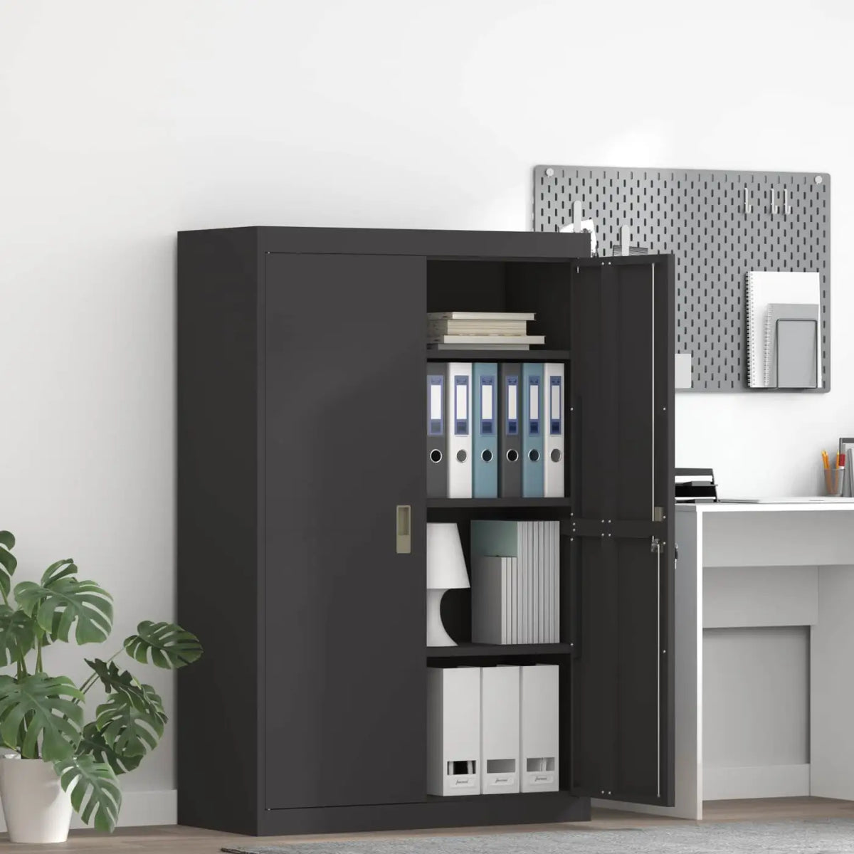 Armoire de rangement Noir 90 x 40 x 140 cm Acier - XIOS