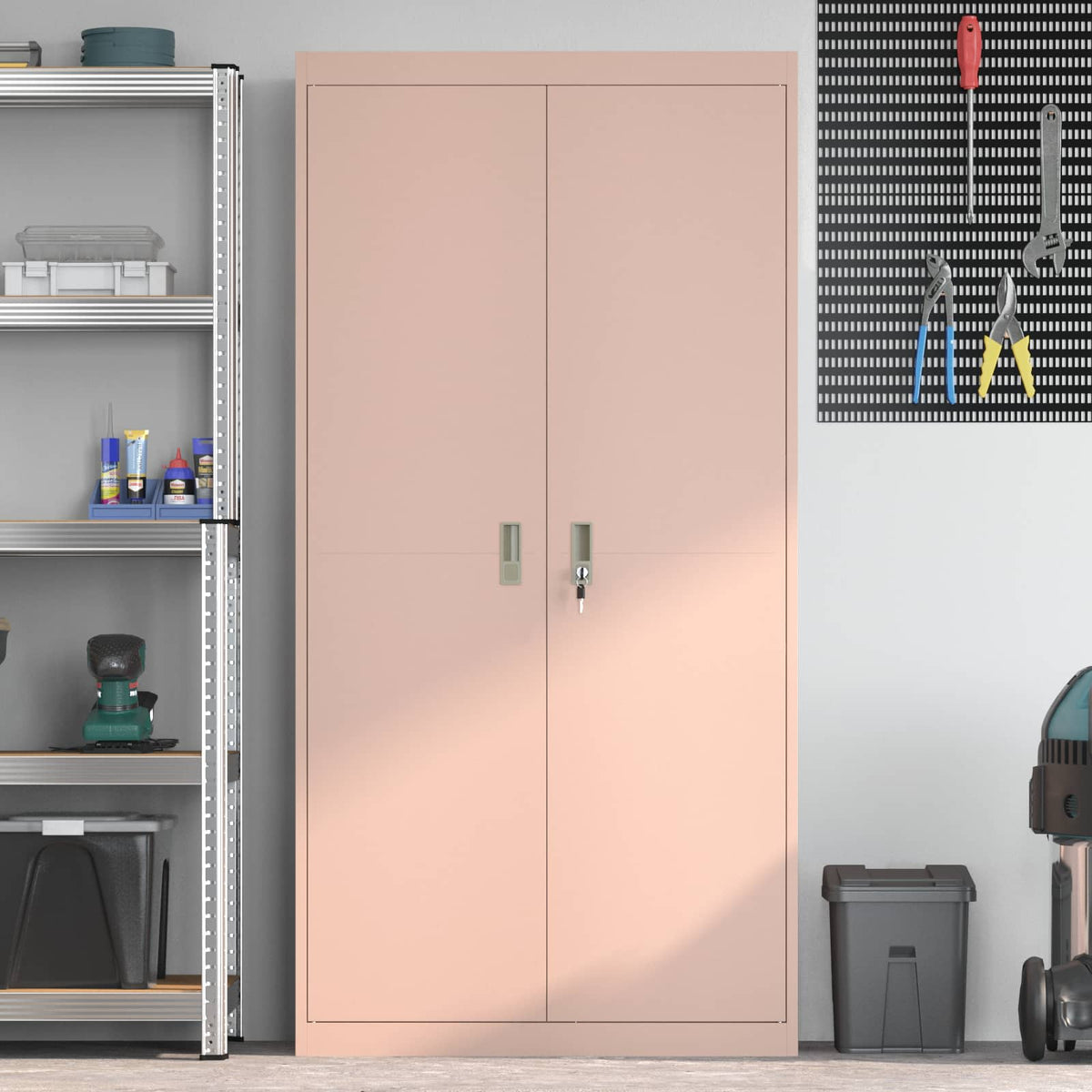 Armoire de rangement Rose 90 x 40 x 180 cm Acier