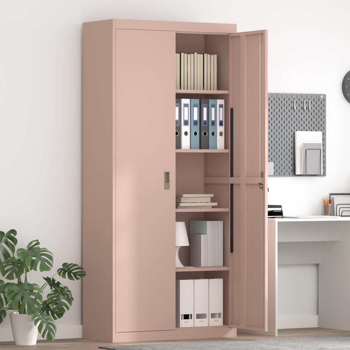 Armoire de rangement Rose 90 x 40 x 200 cm Acier