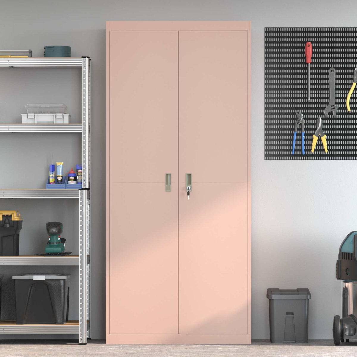Armoire de rangement Rose 90 x 40 x 200 cm Acier