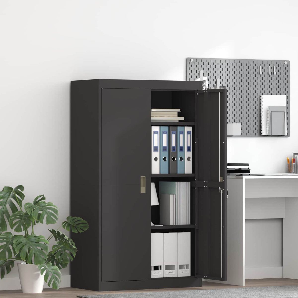 Armoire de rangement Noir 80 x 40 x 140 cm Acier