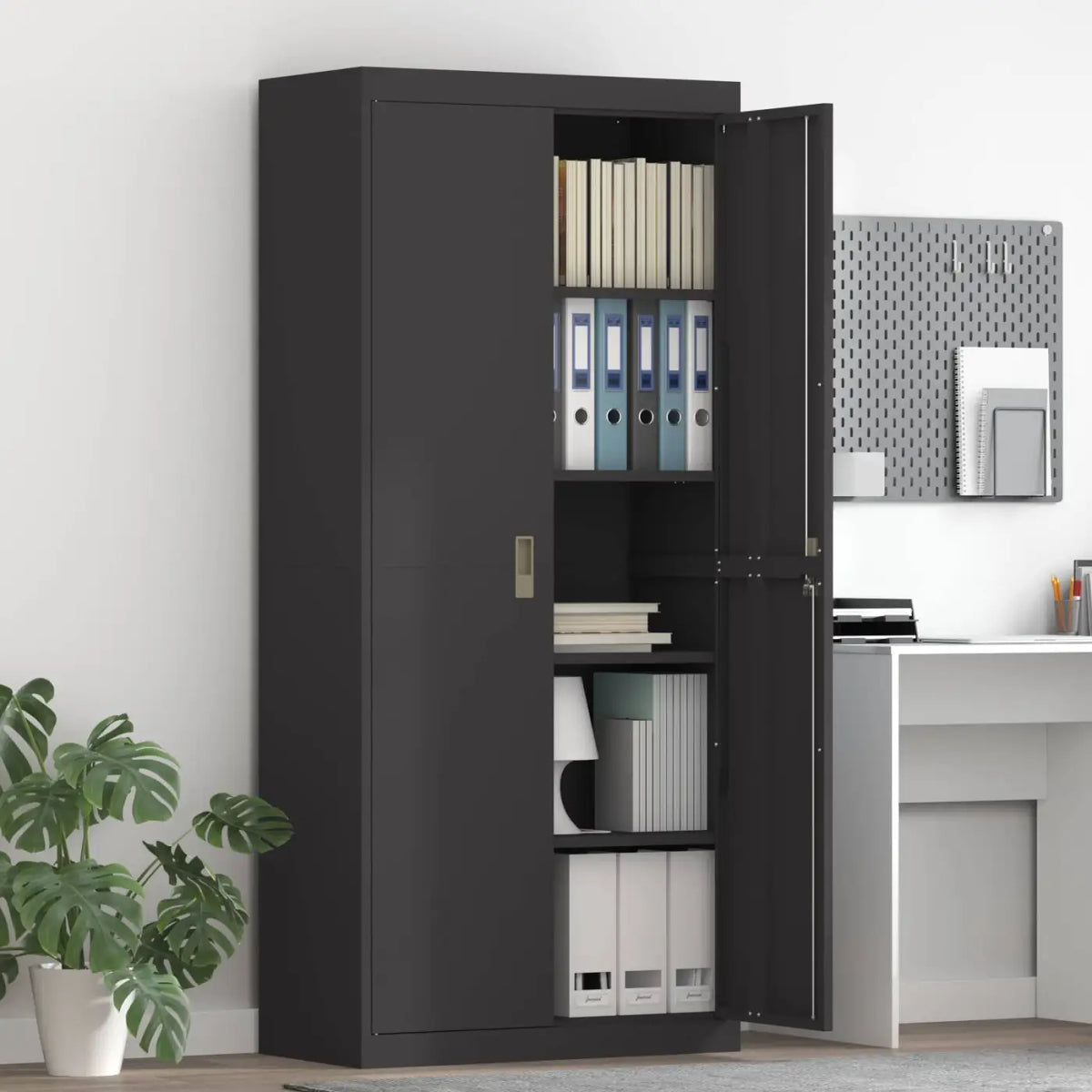 Armoire de rangement Noir 80 x 40 x 180 cm Acier - XIOS