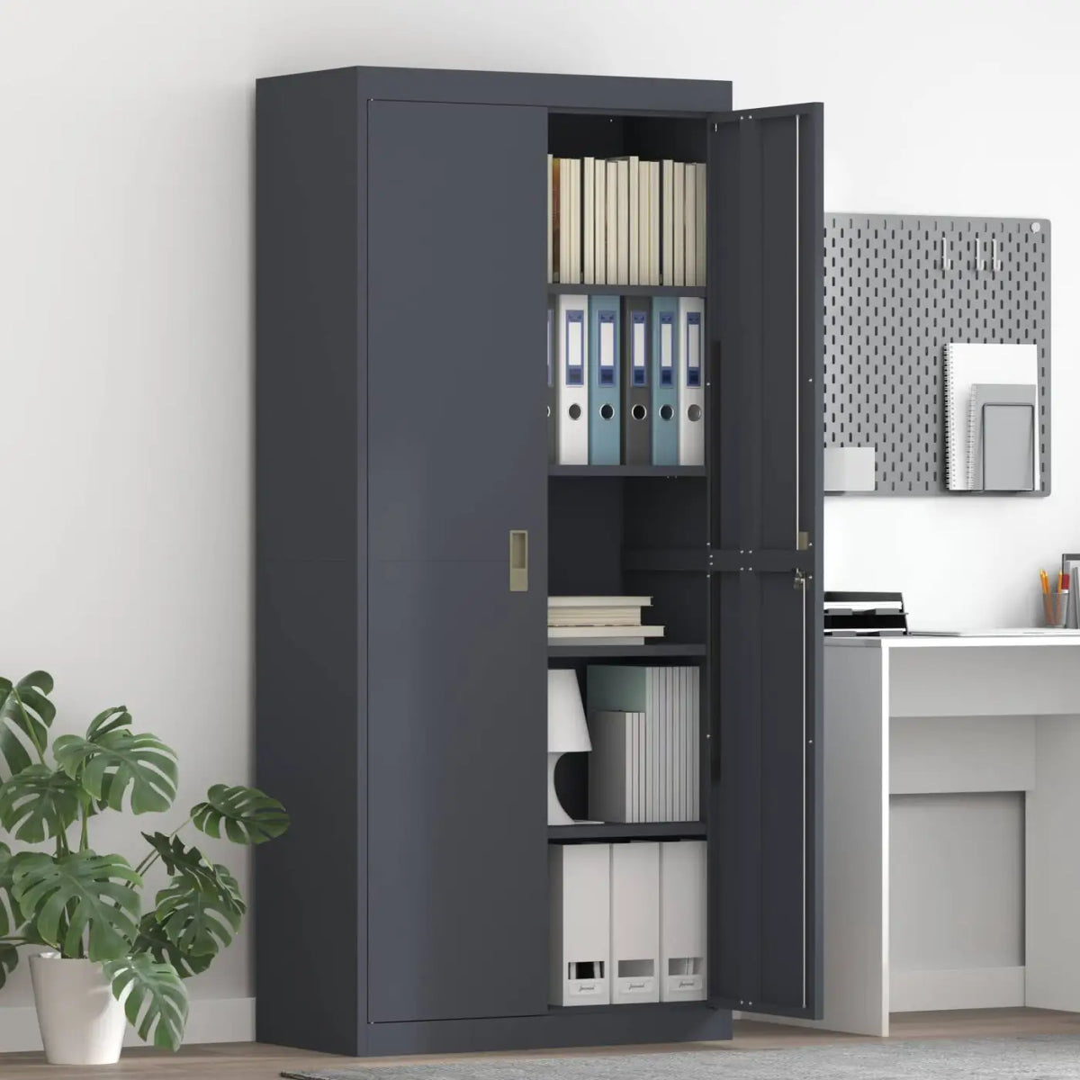 Armoire de rangement Anthracite 80 x 40 x 180 cm Acier - XIOS