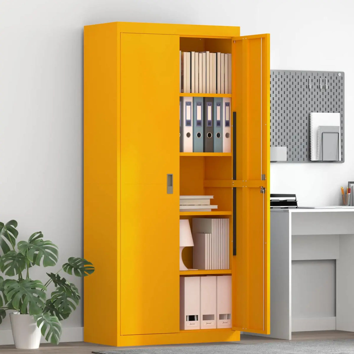 Armoire de rangement Jaune moutarde 80 x 40 x 180 cm Acier - XIOS