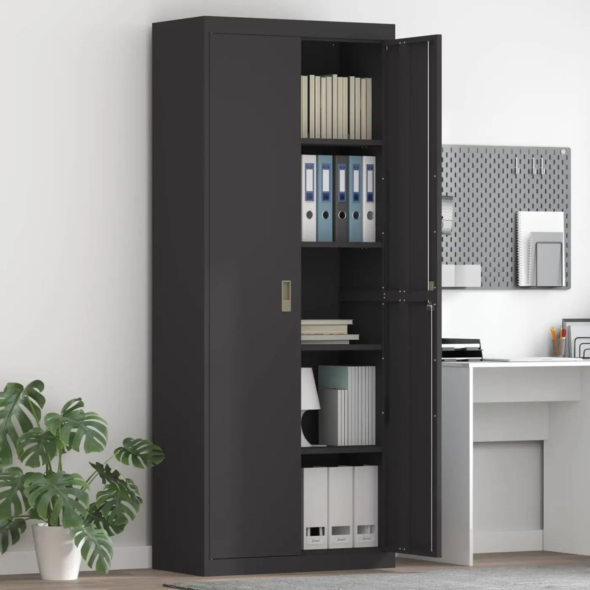 Armoire de rangement Noir 80 x 40 x 200 cm Acier - XIOS