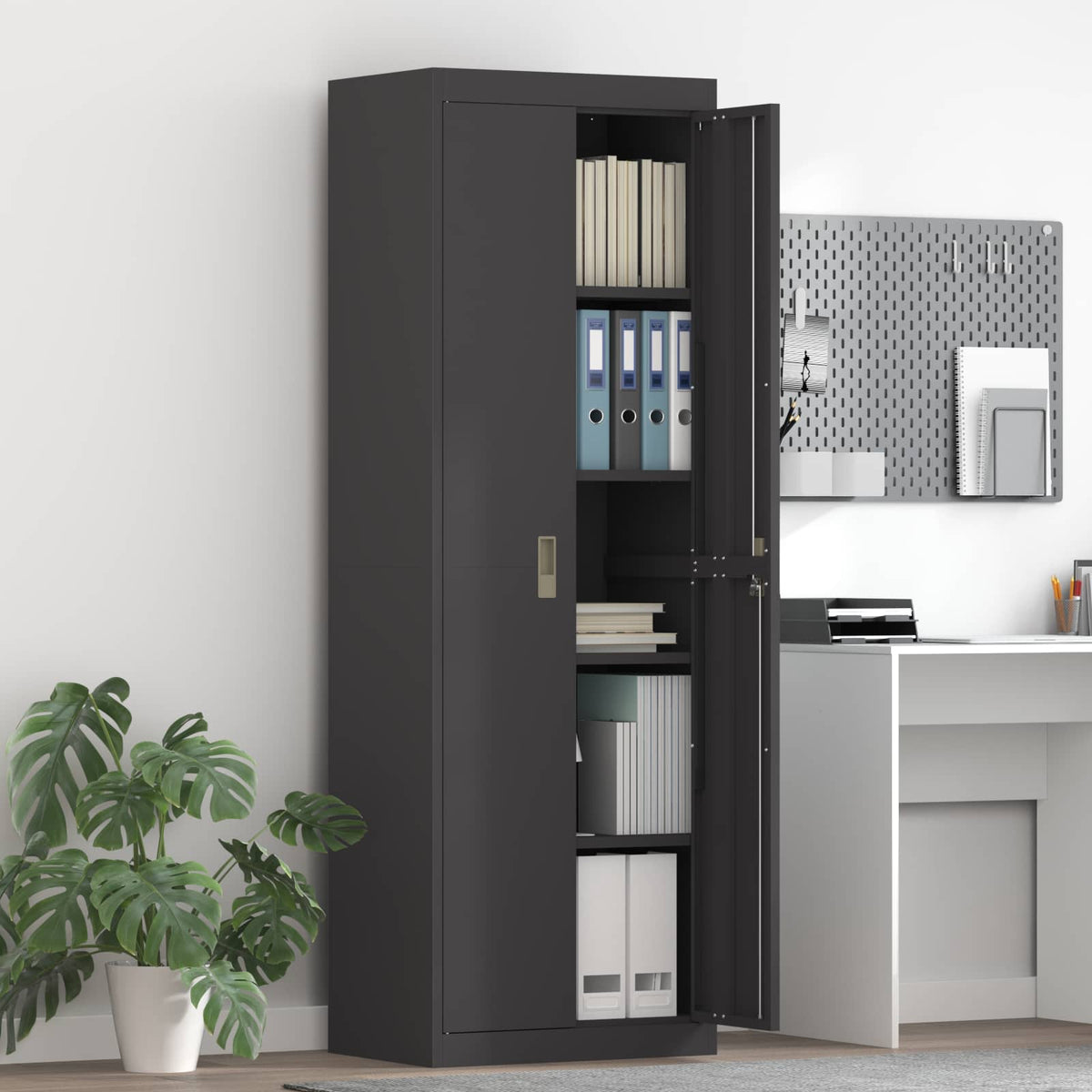 Armoire de rangement Noir 60 x 40 x 180 cm Acier