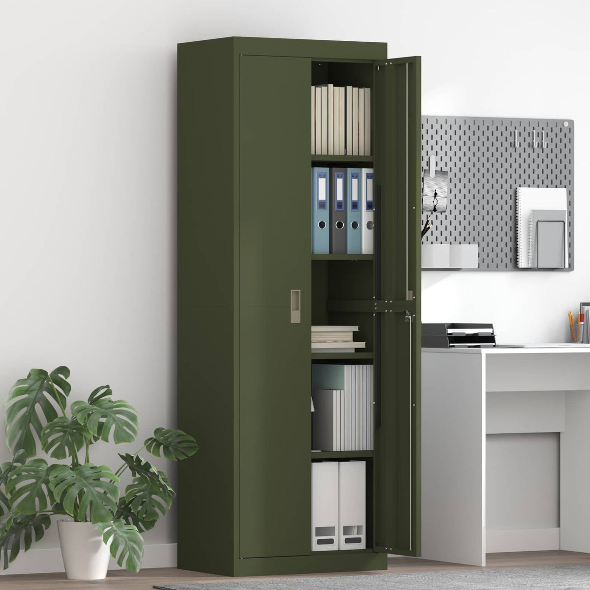 Armoire de rangement Vert olive 60 x 40 x 180 cm Acier