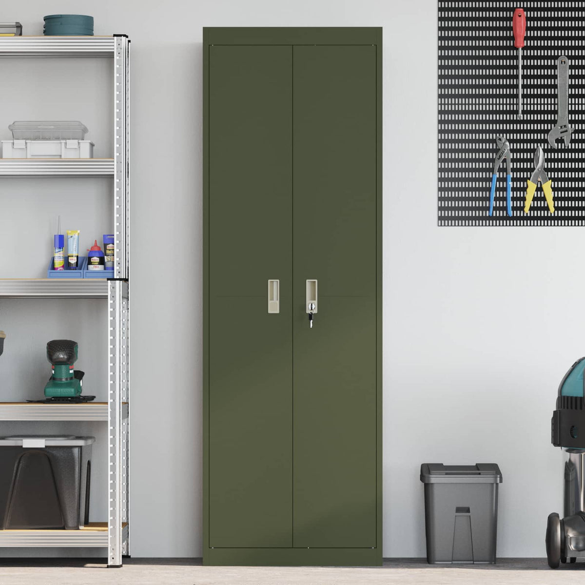 Armoire de rangement Vert olive 60 x 40 x 180 cm Acier
