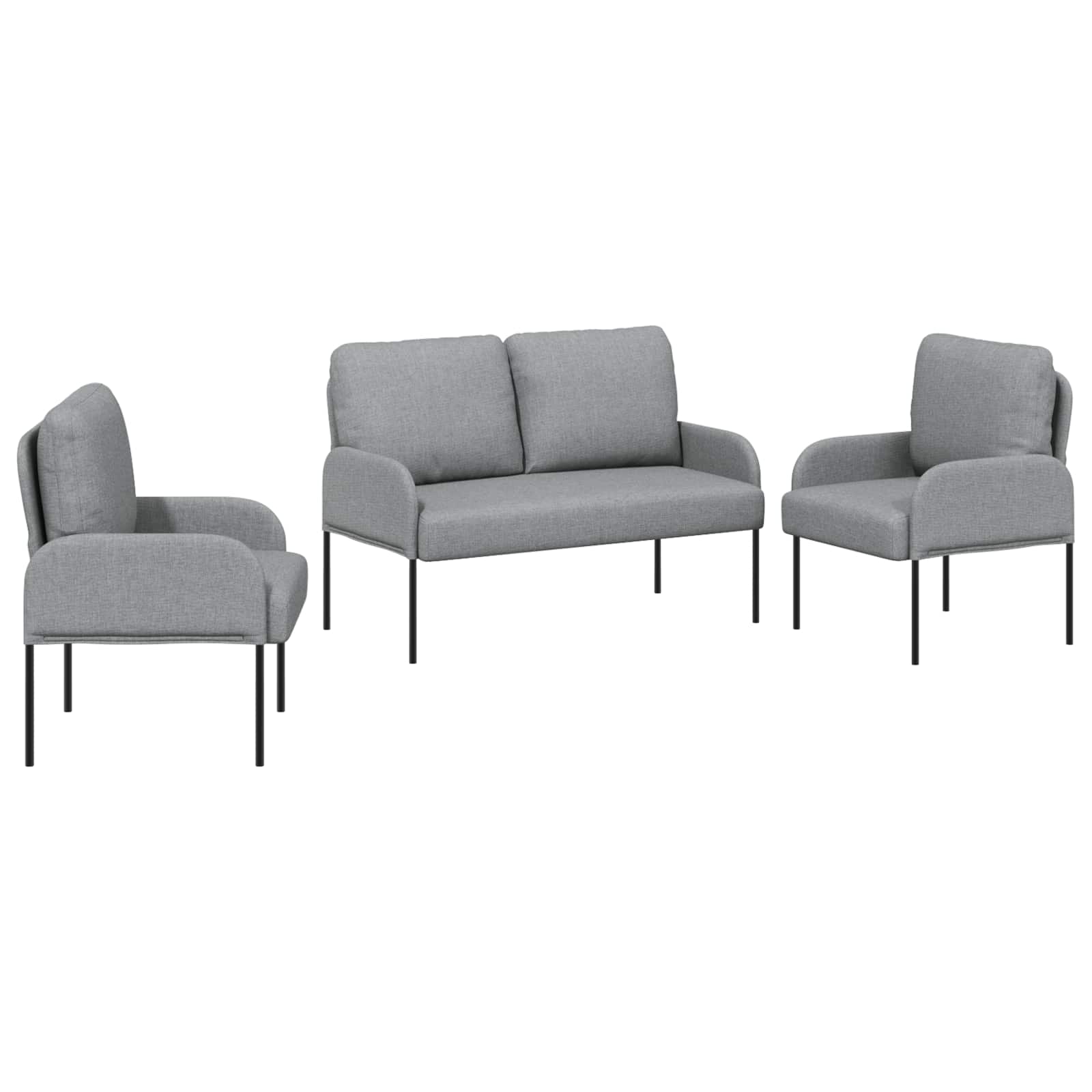 Ensembles de canapés 3 pcs Gris clair 115 x 56 x 80 cm - XIOS