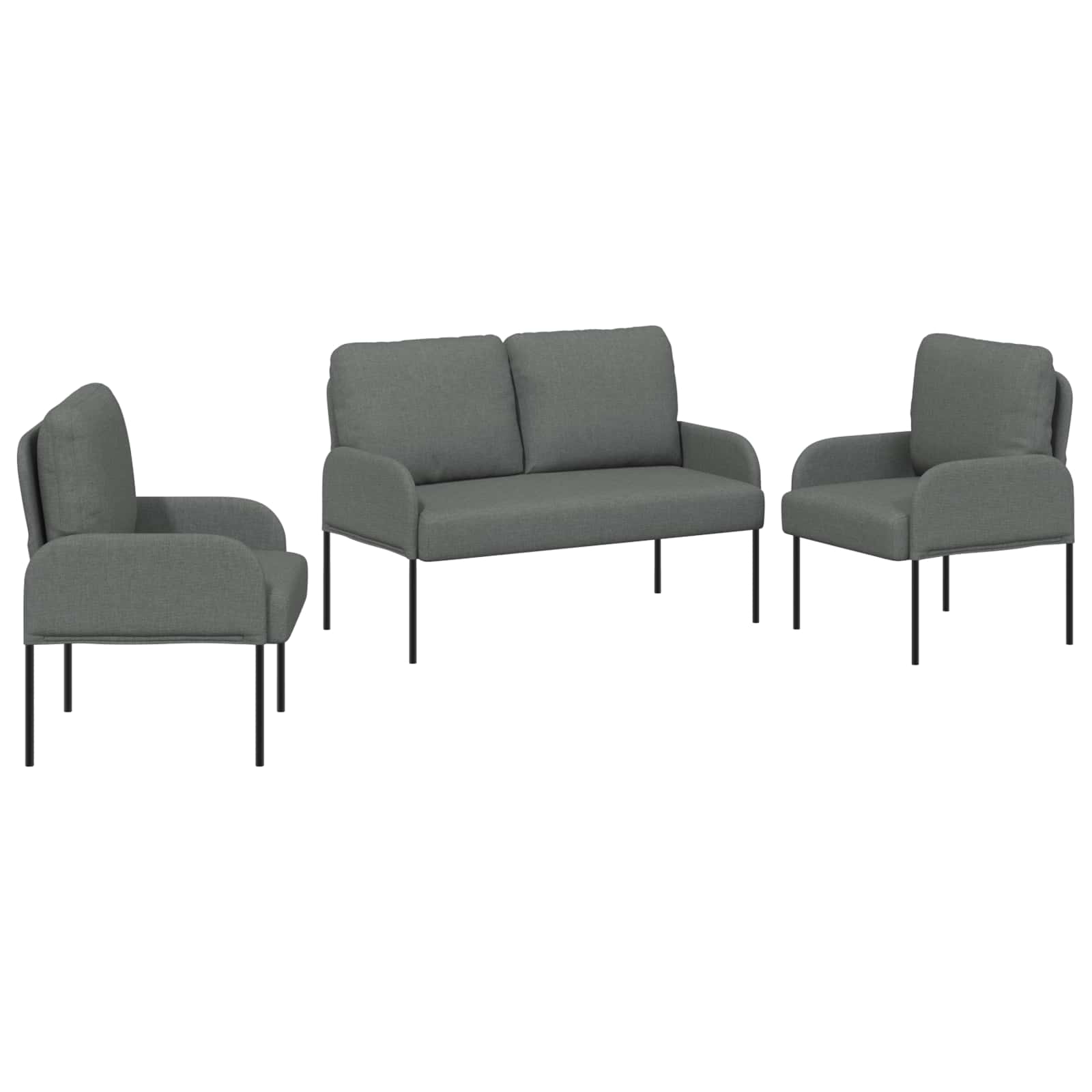 Ensembles de canapés 3 pcs Gris foncé 115 x 56 x 80 cm - XIOS