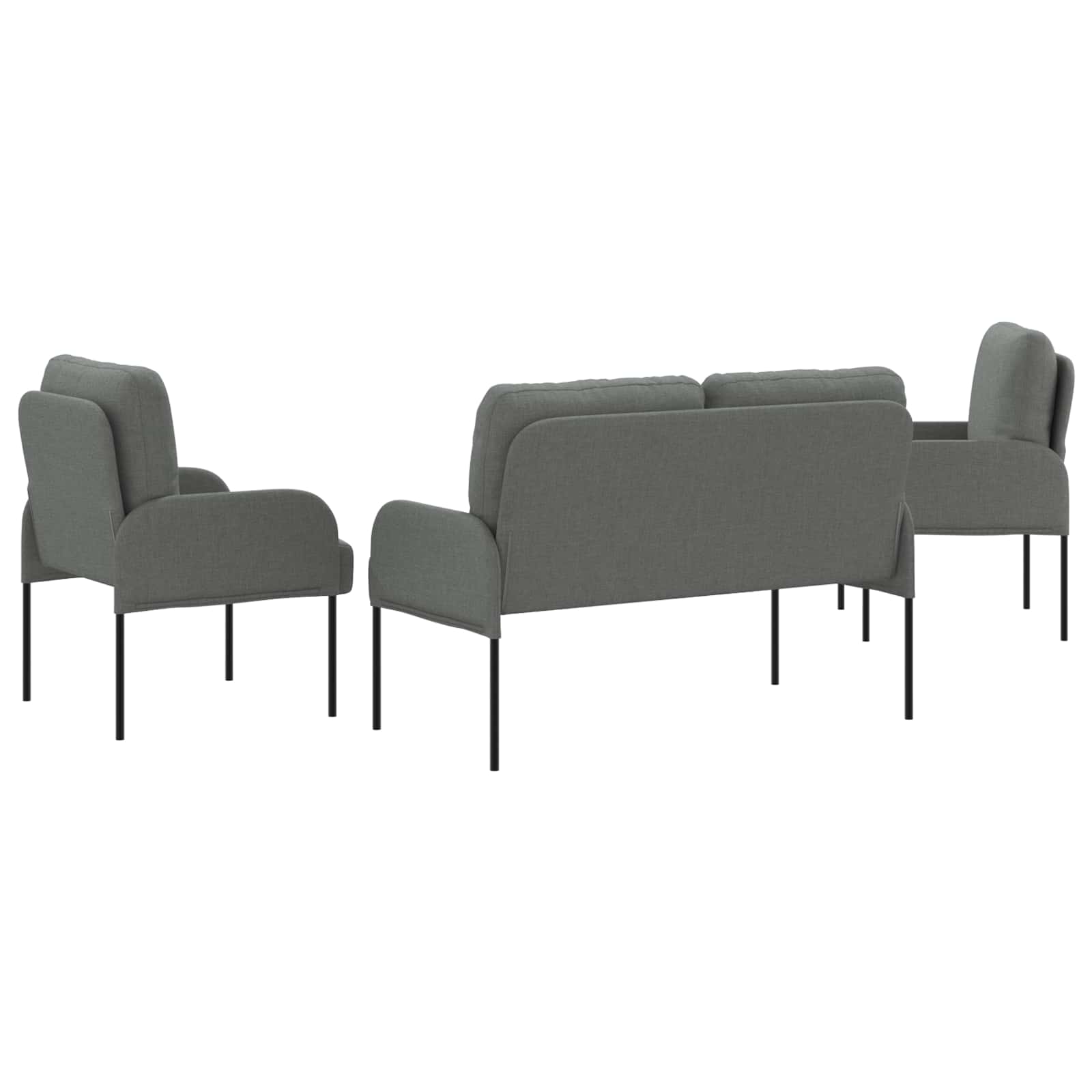 Ensembles de canapés 3 pcs Gris foncé 115 x 56 x 80 cm - XIOS