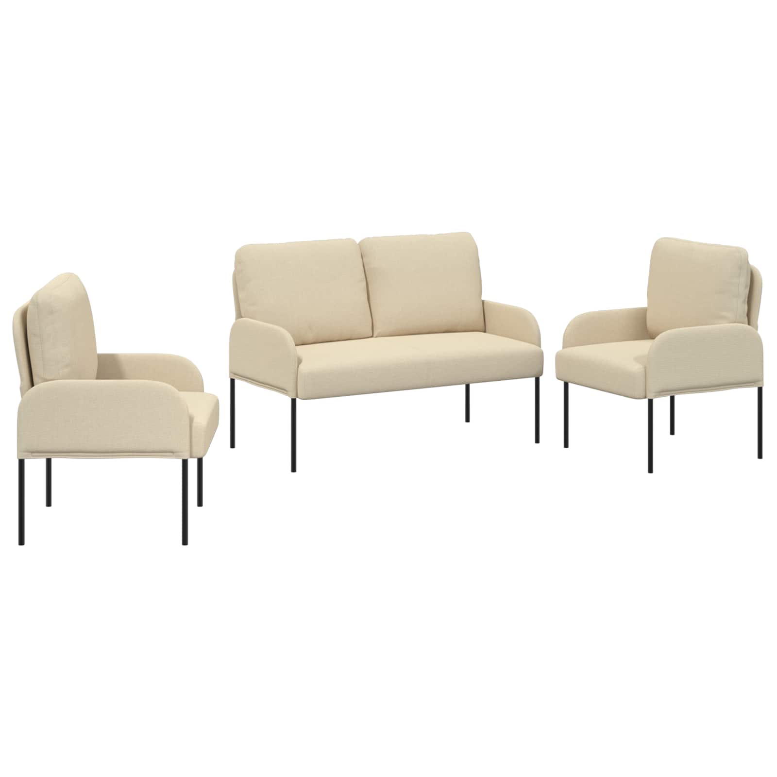 Ensembles de canapés 3 pcs Crème 115 x 56 x 80 cm Contreplaqué - XIOS