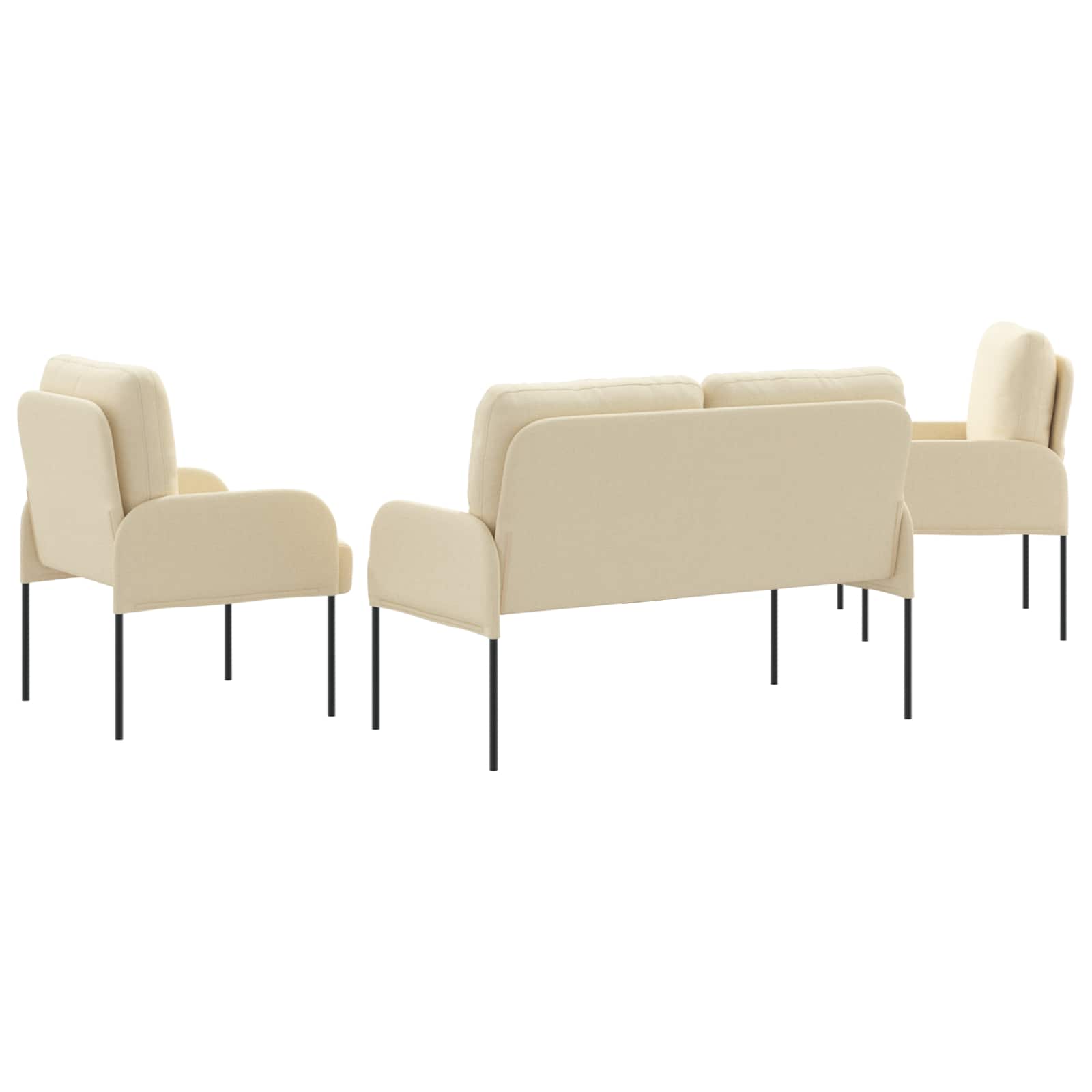 Ensembles de canapés 3 pcs Crème 115 x 56 x 80 cm Contreplaqué - XIOS