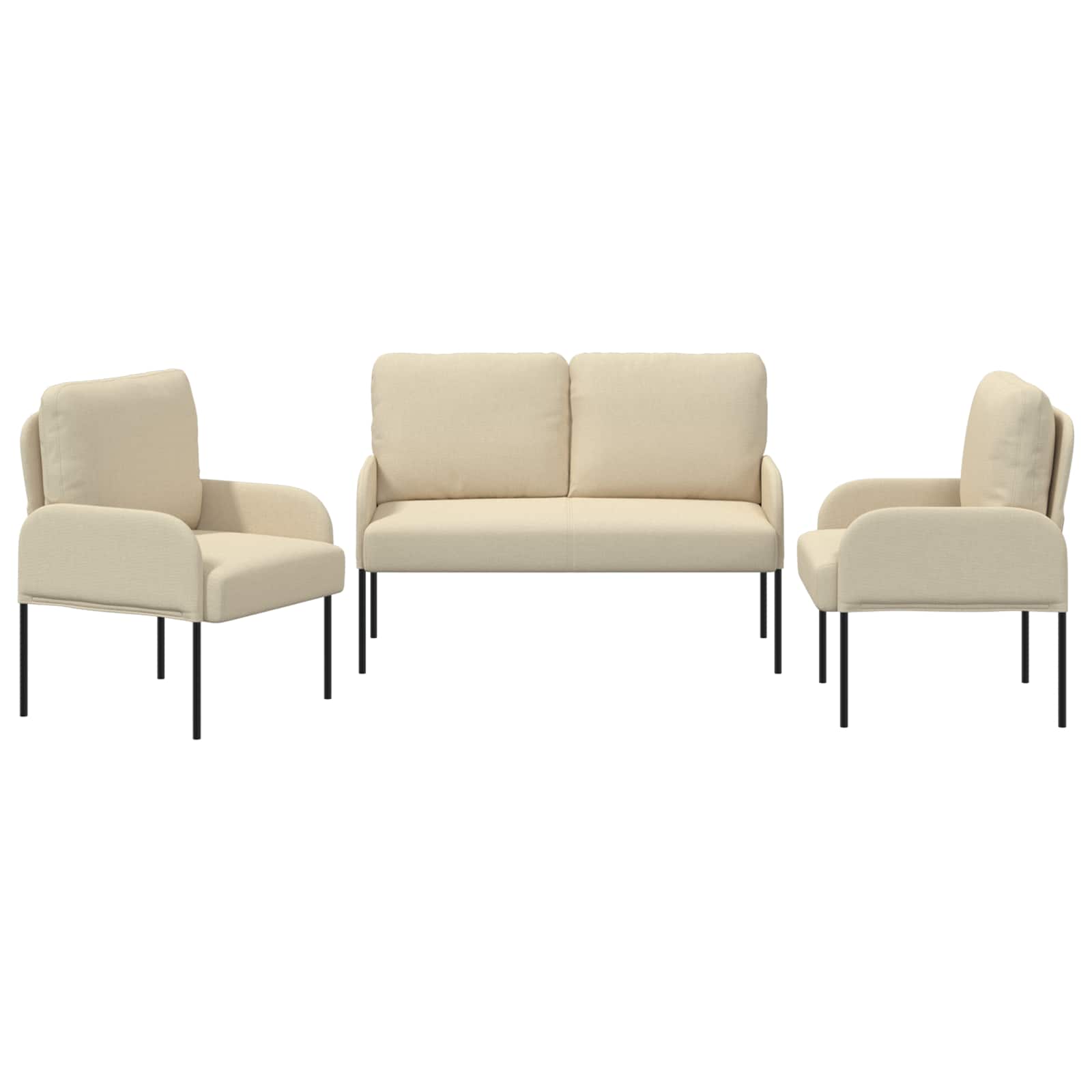 Ensembles de canapés 3 pcs Crème 115 x 56 x 80 cm Contreplaqué - XIOS