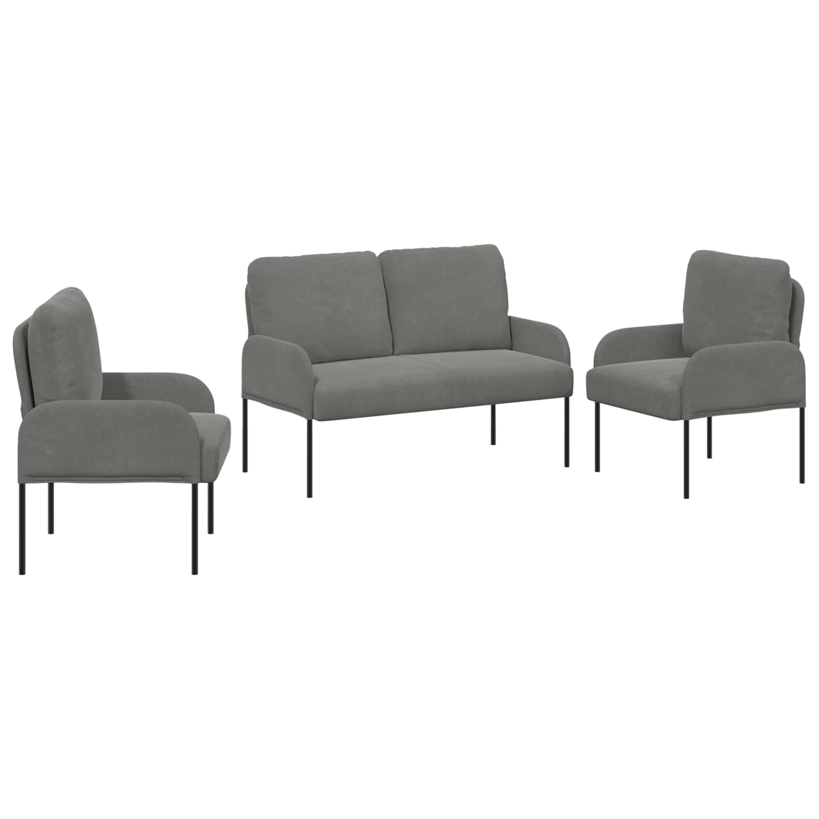 Ensembles de canapés 3 pcs Gris foncé 115 x 56 x 80 cm - XIOS