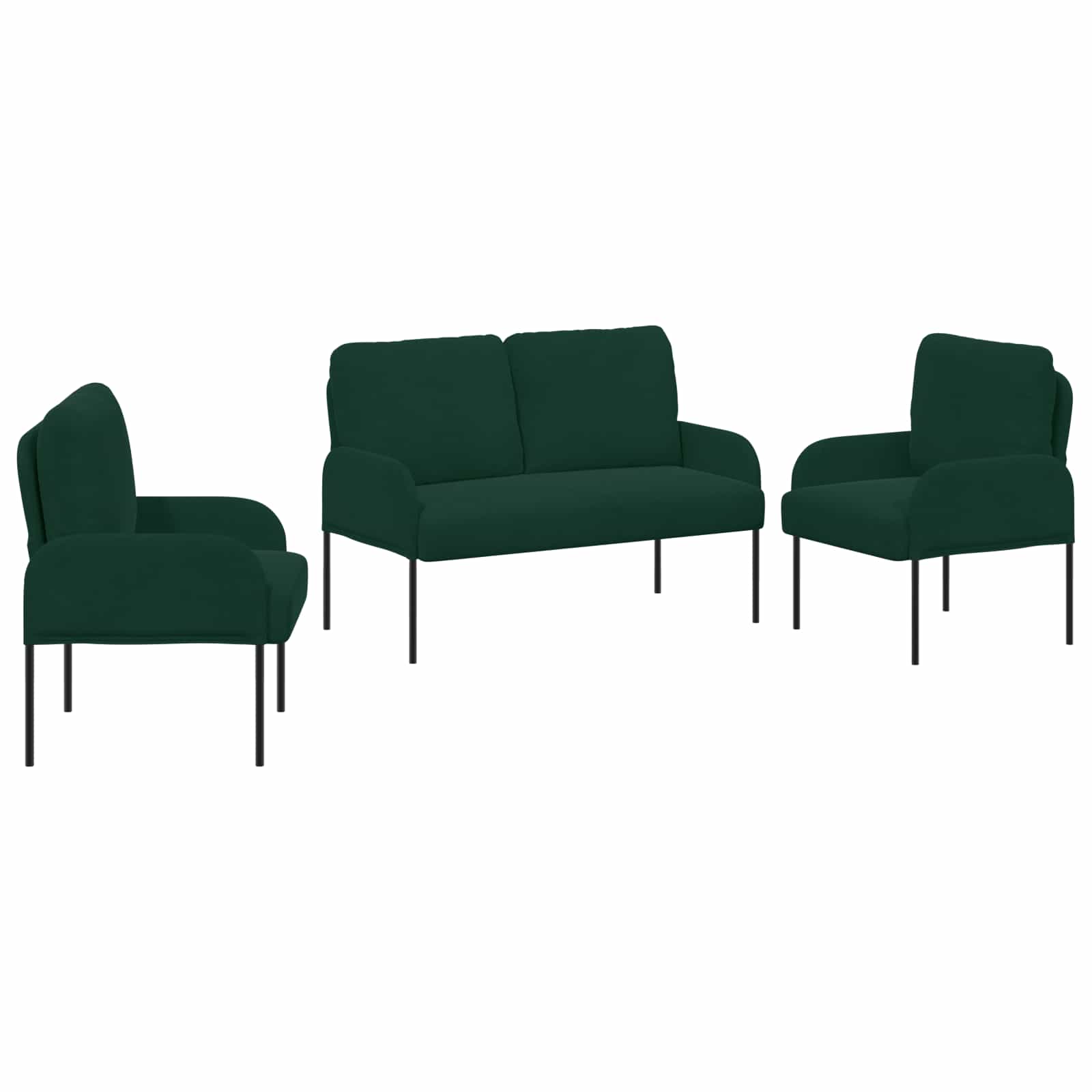 Ensembles de canapés 3 pcs Vert foncé 115 x 56 x 80 cm - XIOS
