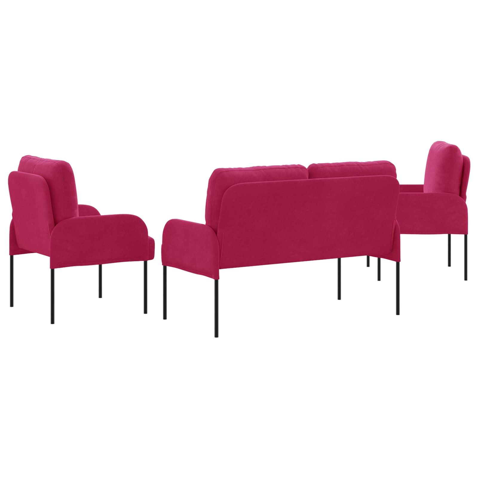 Ensembles de canapés 3 pcs Bordeaux 115 x 56 x 80 cm - XIOS