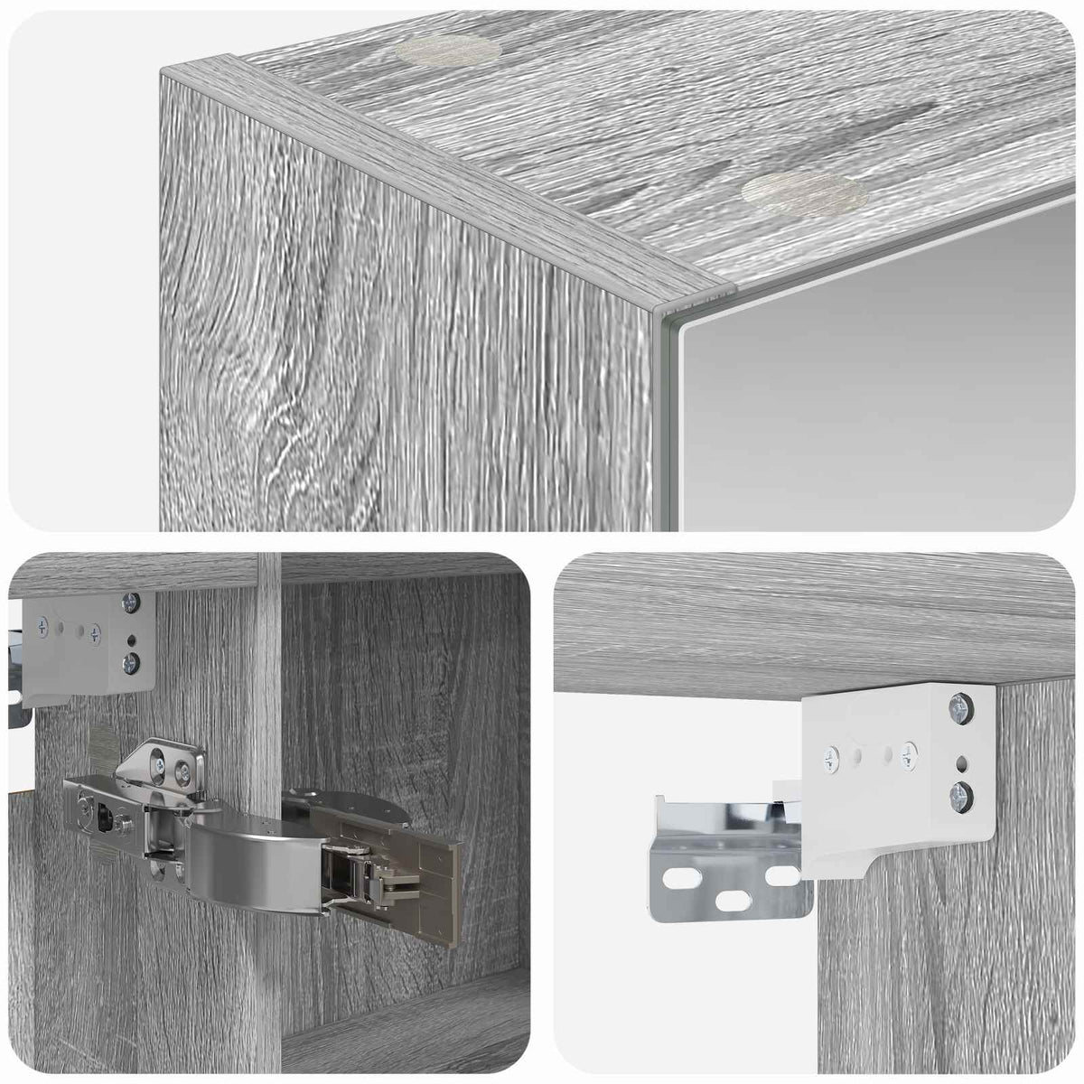 Armoire Miroir de Salle de Bain Gris Sonoma 100 x 14,5 x 70 cm