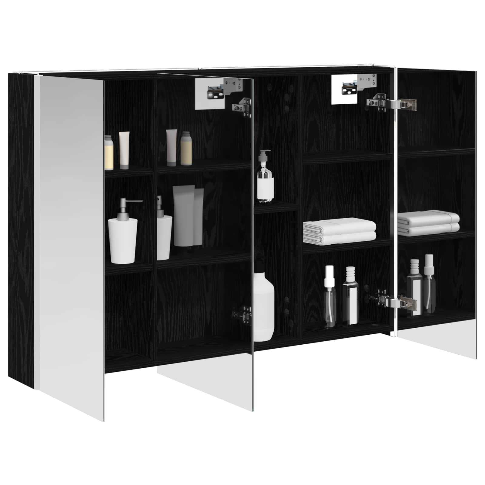 Armoire Miroir de Salle de Bain Chêne noir 103,5 x 15,5 x 70 cm - XIOS