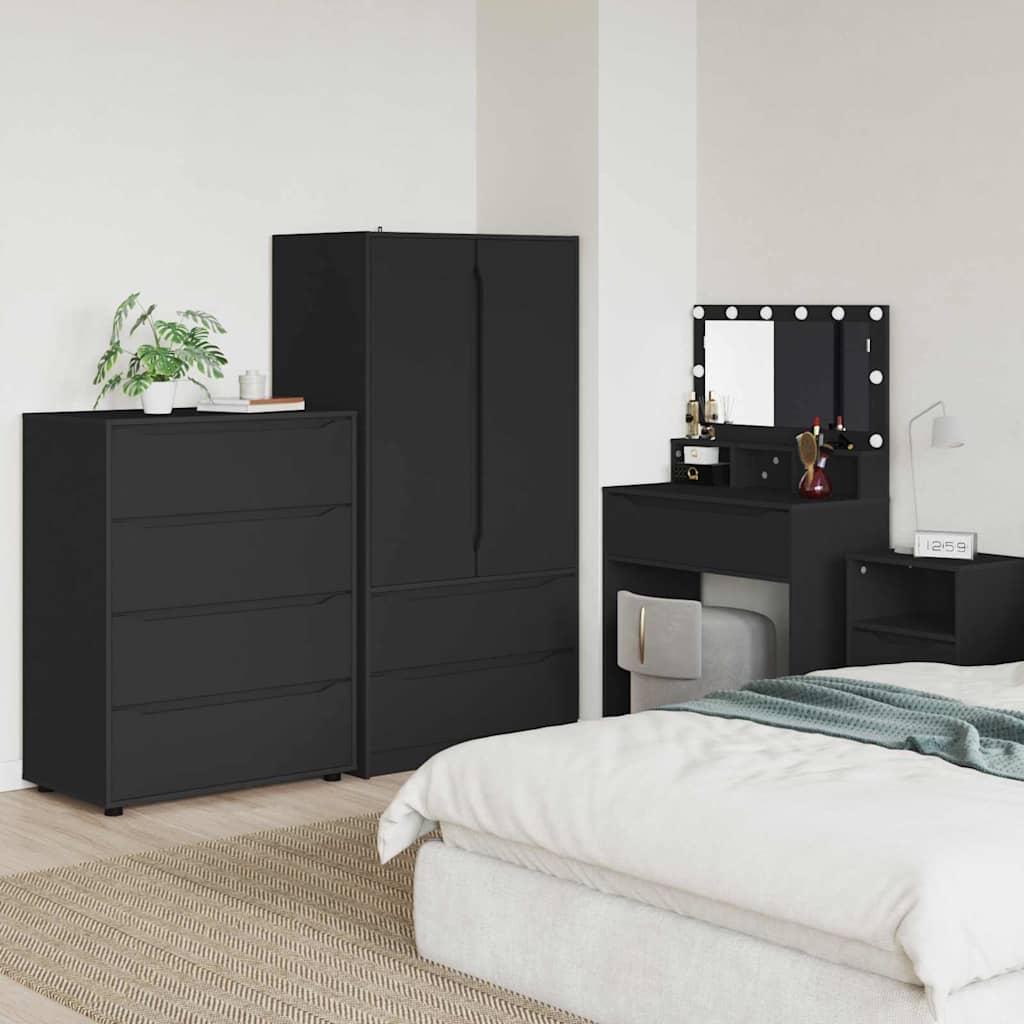 Armoires de rangement Noir 80 x 48 x 105 cm Bois d'ingénierie - XIOS
