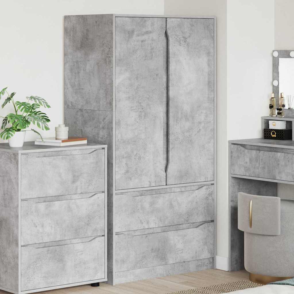 Armoire Gris Béton 79,5 x 49 x 156 cm Bois d’ingénierie - XIOS