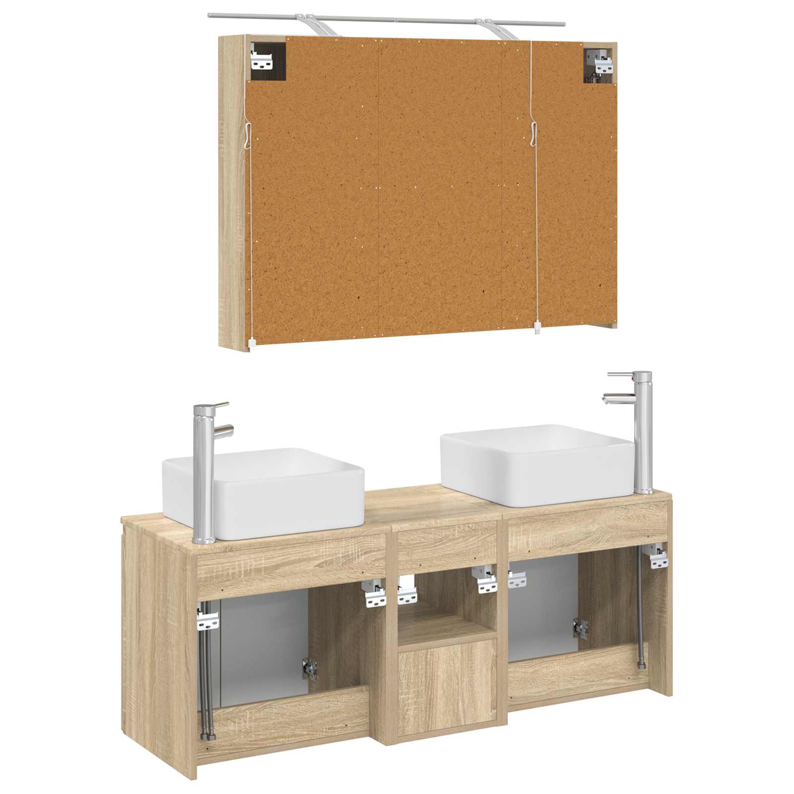 Ensemble d'armoire de salle de bain 4 pcs Chêne Sonoma - XIOS
