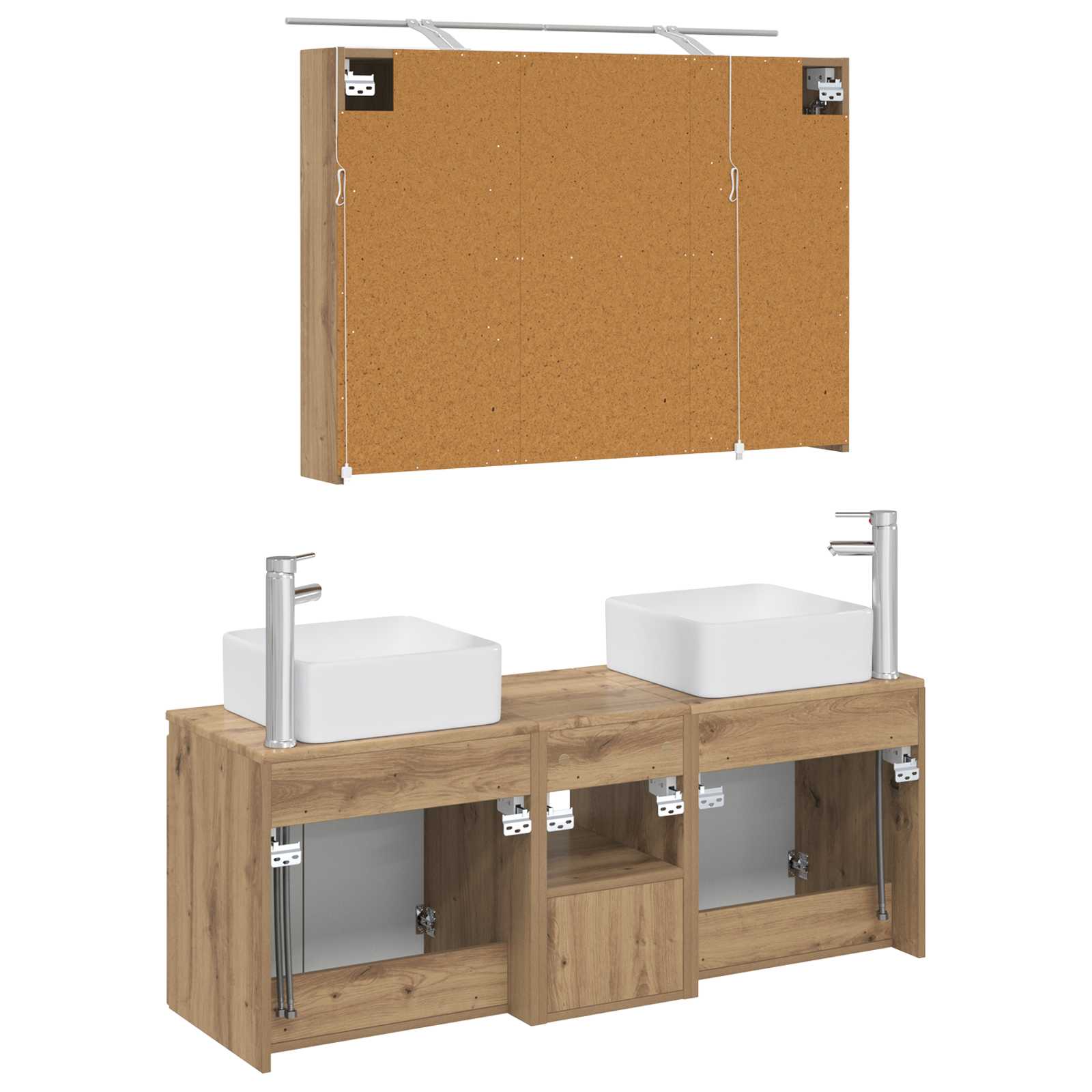 Ensemble d'armoire de salle de bain 4 pcs Chêne artisanal - XIOS