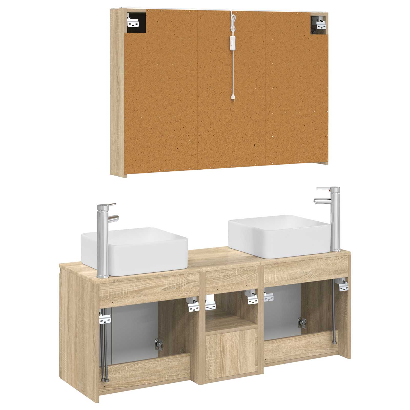 Ensemble d'armoire de salle de bain 4 pcs Chêne Sonoma - XIOS