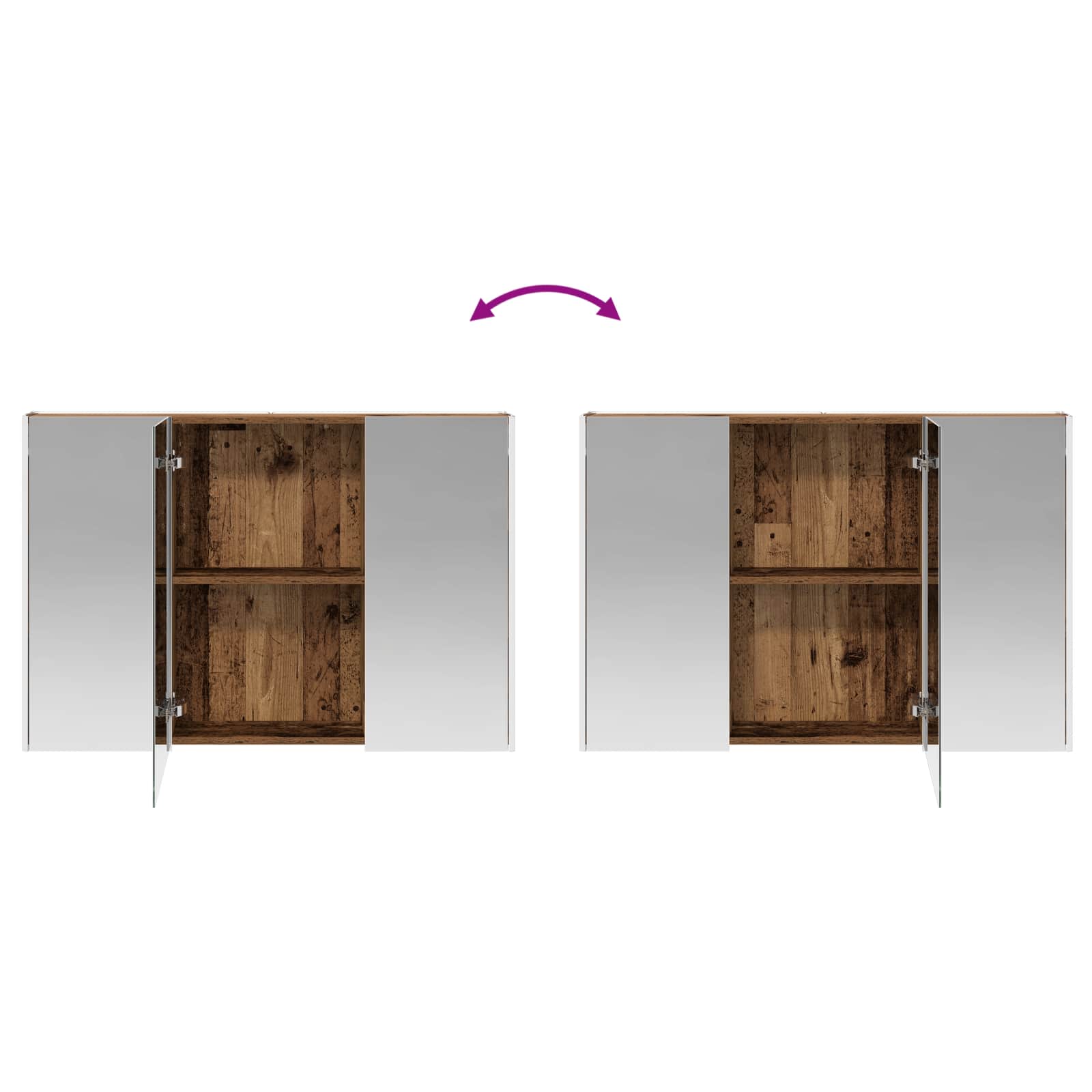 Ensemble d'armoire de salle de bain 4 pcs Bois ancien - XIOS