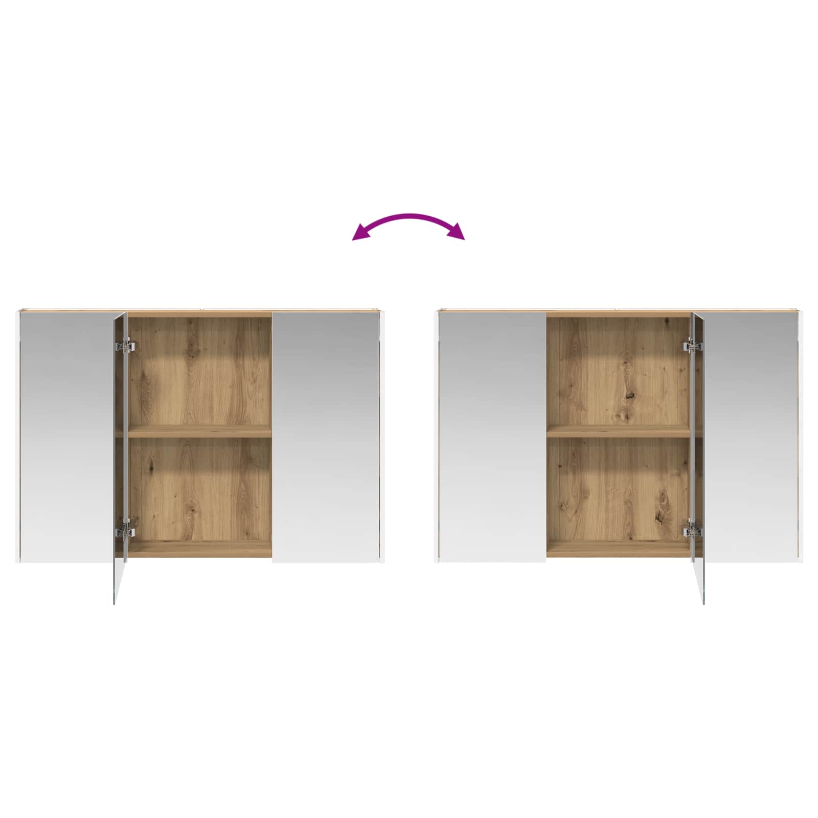 Ensemble d'armoire de salle de bain 4 pcs Chêne artisanal - XIOS