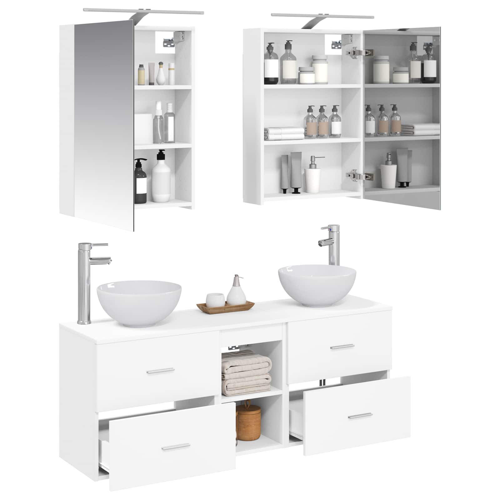 Ensemble d'armoire de salle de bain 5 pcs Blanc - XIOS