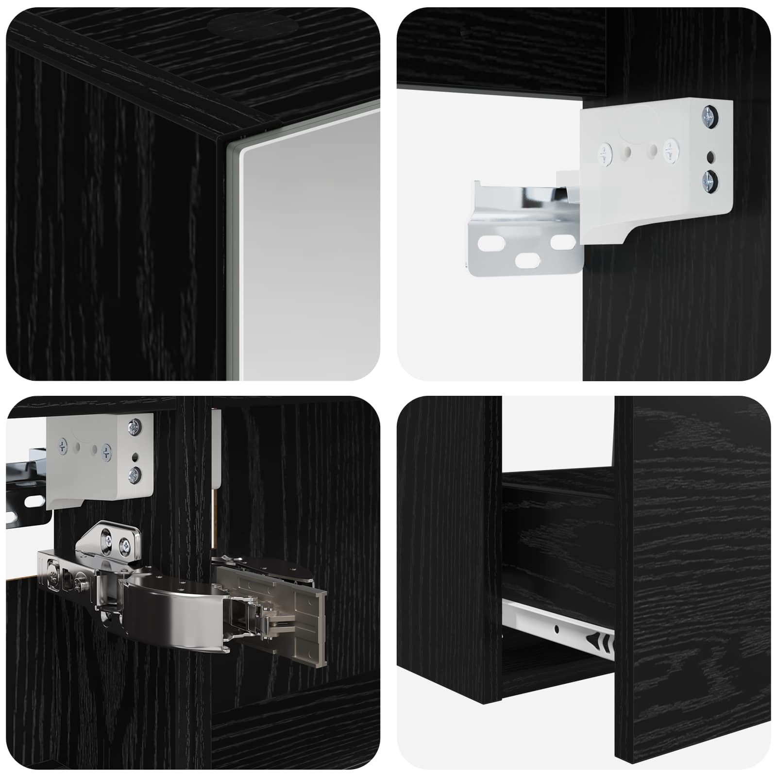 Ensemble d'armoire de salle de bain 5 pcs Chêne noir - XIOS