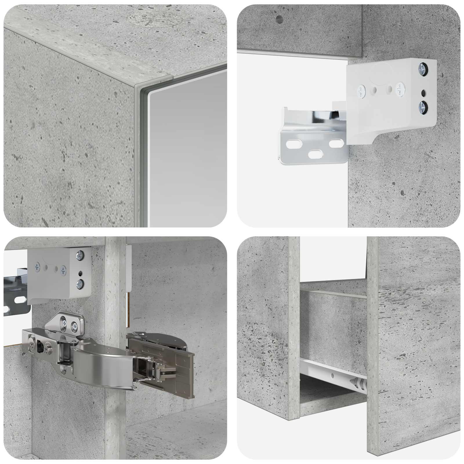Ensemble de mobilier de salle de bain 5 pcs Gris béton