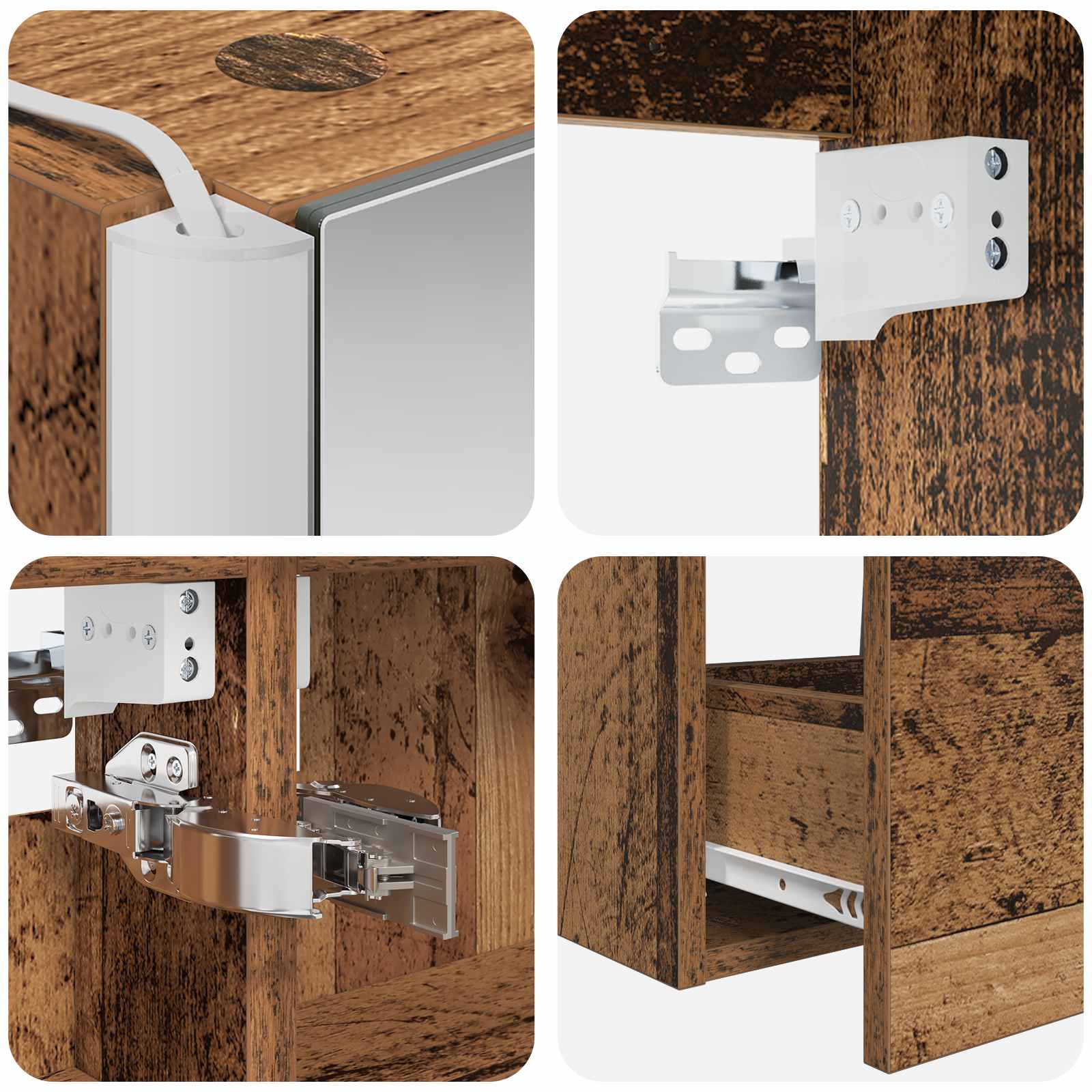 Ensemble de mobilier de salle de bain 5 pcs Bois ancien