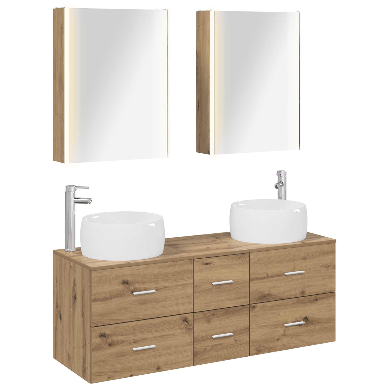 Ensemble de mobilier de salle de bain 5 pcs Chêne artisanal